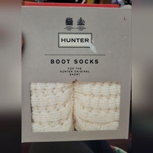 Hunter cream colored short waffle knit boot socks